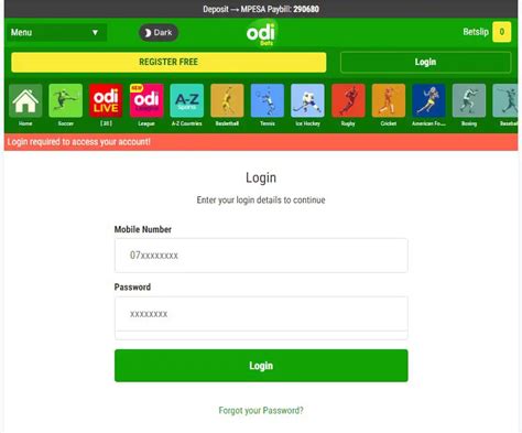 oddi login|How to join Odibets and place your bet, change password.